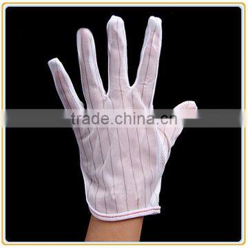 White 100% Polyester ESD Pvc Dotted Gloves photo-5