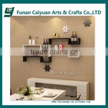 Hot sale S shaped home decorate antique wooden wall shelf