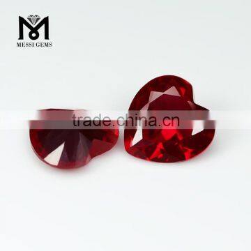 Wholesale Good Quality 15x15MM Heart Cut Synthetic 5# Ruby Gemstone