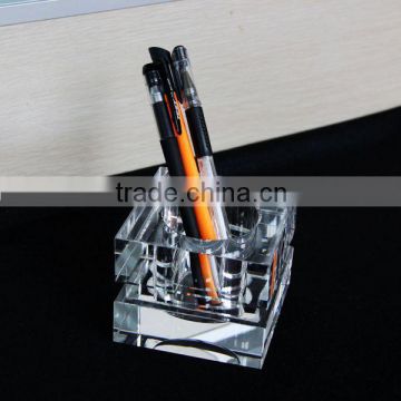 low price crystal glass penholder for office decration or gifts pen holder paperweight