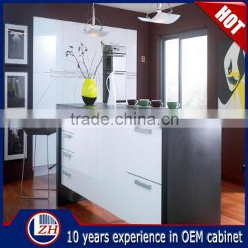 Modern Waterproof Black UV High Gloss Laminate Kitchen Cabinet