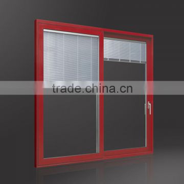 high quality wood clad lift sliding window with manual shutter