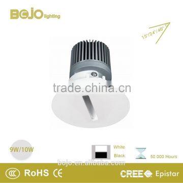 Round adjustable 9w 10w led downlight cob chip with linear hole