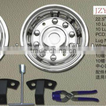 22.5' UNIVERSAL STAINLESS STEEL WHEEL COVER, WHEEL SIMULATOR