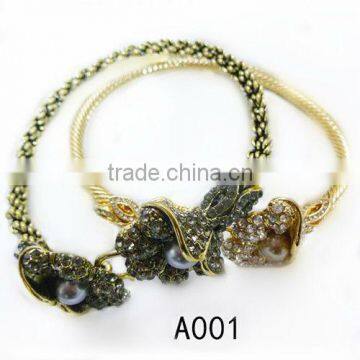 Fashion design gold anklet wholesale flower design crystal anklets