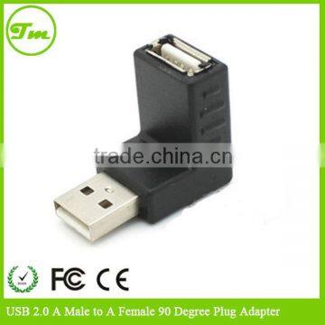 USB 2.0 Male to Female 90 degree Angled coupler Adapter connector