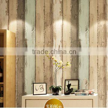 3D wooden wallpaper cheap PVC washable wallpaper wall coverings