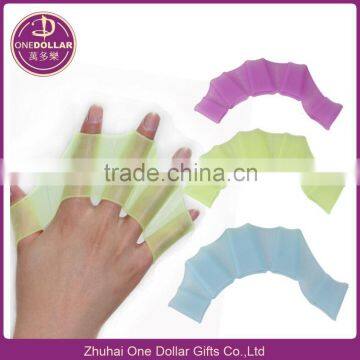 Swimming Hand Paddles Flippers Finger Webbed Silicone Swim Wear Accessory