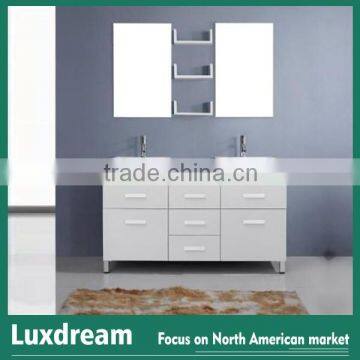 Luxury matel legs wooden cabinet used bathroom vanity double sinks