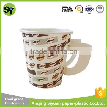 Take Away Food Grade Paper Material Paper Coffee Cup With Handle