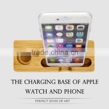 Natural Wood Stand Base popular portable charger wooden stand for IPhone for Apple Watch Stand