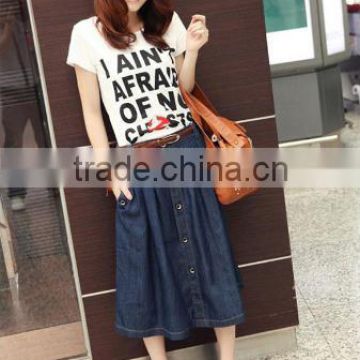 New Stylish Lady Women's Fashion Casual A-Line Loose Denim Jeans Skirt