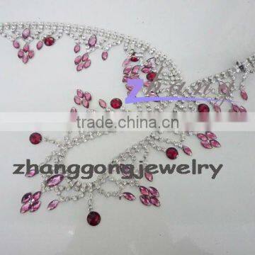 Rhinestone lace crystal tirm with rhinestone