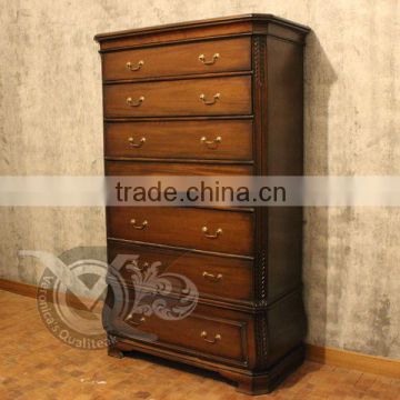 Mahogany chest of drawers with antique finish