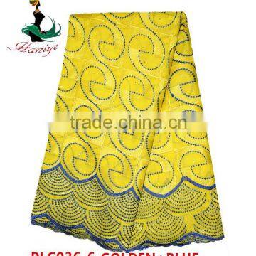 Haniye 2016 /PLC036 African Eyelet Swiss Voile Lace Factory Polished Lace With Stone For Wedding Nigerian Cotton Lace photo-6