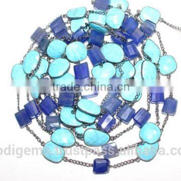 Blue Chalcedony nuggets With Turquoise Fancy