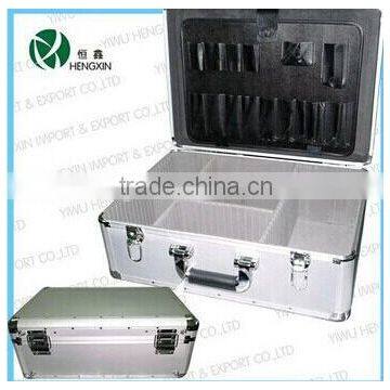 silver tool box,tool case,hard case tool suitcase with dividers,tool case,hard case tool box