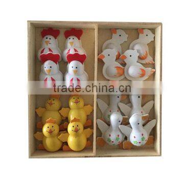 Easter Wooden chicks and duck fridge magnet ,self adhensive wooden sticker for home decoration