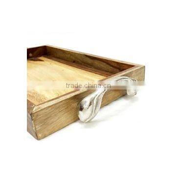 Wooden Tray with Aluminium Handle