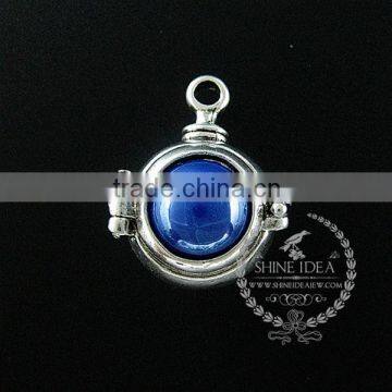 22mm Round Setting Silver Platd Steam Punk Blue,orange,green,purple,sky Blue and Champage Ceramic DIY Pendant Charm 1830068 photo-5