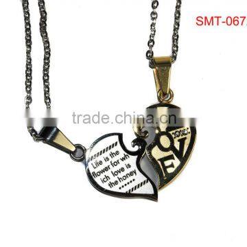 Titanium Steel Accesorries Heart Couple Pendant For Lovers