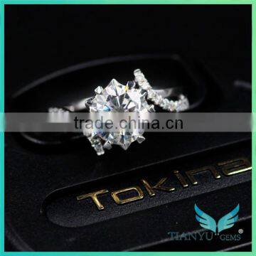 Moissanite 3 ct Yellow Gold Engagement Ring Rope Band Moissanite Jewelers photo-5