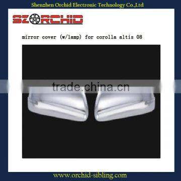 chrome car mirror cover with lamp for corolla altis 08