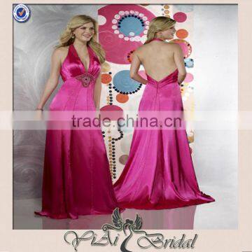 WW0088 Halter Burgundy Bridesmaids Dresses