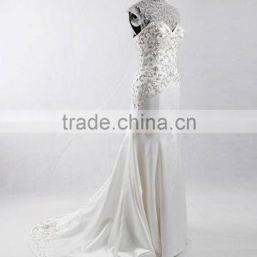 RSW907 Detachable Illustion Neckline Sexy Strapless See-Through Embroidery Designs For Mermaid Wedding Dress photo-5