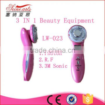 portable home use professional 3 in 1 ultrasonic led light skin lifting beauty equipment