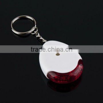 NEW LED torch Sound Control Lost Key Finder Locater Whistle chain Keychain