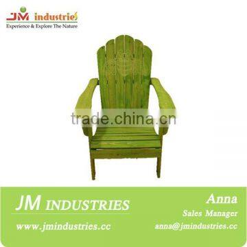 Stain Finish Adirondack Chair With Green Color photo-6