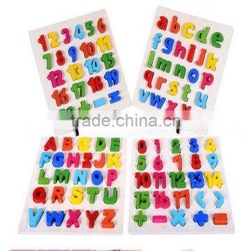 Wooden Educational toy English Alphabet digital learning puzzle wood letters figures for preschool kids