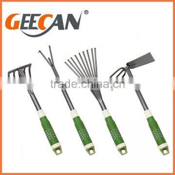Professional Cheap 5pcs Metal Garden Tool Set With Soft Plasti Handle