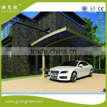 Easy installation garden sun shade aluminum single slope carport