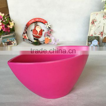 New design indoor decor ship shape colored plastic bonsai pot