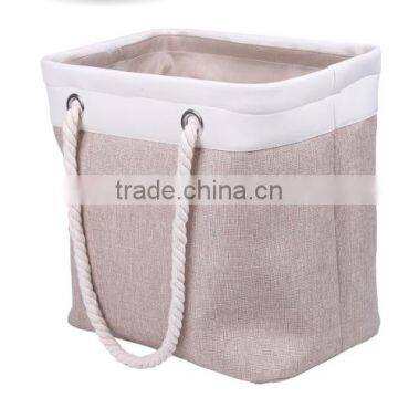 Store More Large Linen Cotton Rope Handled Foldable Laundry Bag photo-2