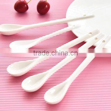 Haonai 12.5CM Tableware New bone China Ceramic Coffee Spoon Porcelain Spoons