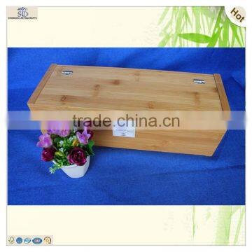 Luxury Display Square Shape Lock Plain Bamboo Wine Boxes photo-6
