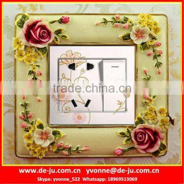 Corner Flowers Resin Switch Frames Sticker