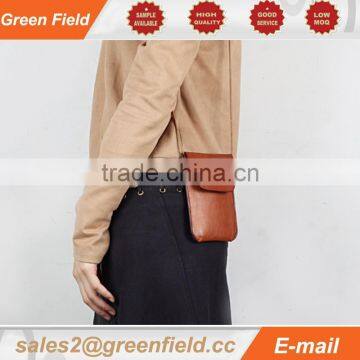 Leather phone bag, shoulder strap leather phone bag