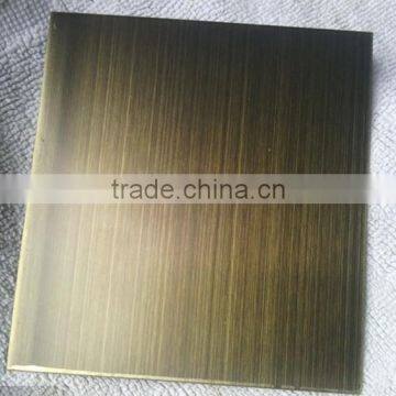 4x8 Color Coated Hairline Finish Stainless Steel 0.2MM Copper Sheet