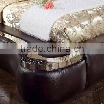 2015 New High-end Bedroom Furniture French Style Luxury Leather Bed YC108 photo-2