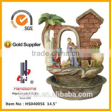 10 Inch New Design Holy Family Resin Small Decorative Indoor Water Fountain photo-6