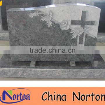 Gray carved flower granite cheap headstones for babies NTGT-428A