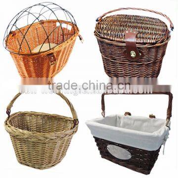 Hot Sale Easy Carry Removable Handmade Wicker Bicycle Baskets Wholesale Bike Basket photo-3