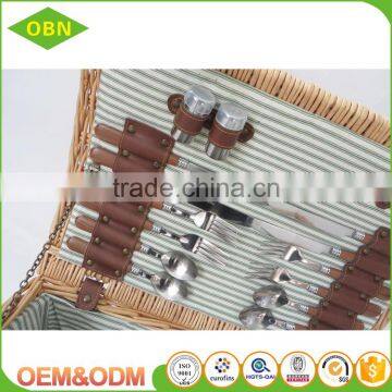 China Factory Custom Cheap Wholesale Personalized Luxury 4 - 6 Person Willow Woven Wicker Picnic Basket Set photo-5