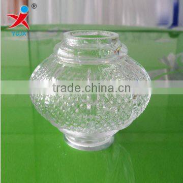 Blown glass balls, snow in the column