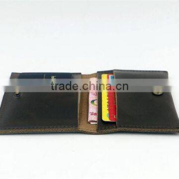 Genuine Leather Simple Handmade Men Wallet Bifold Purse Credit Card Billfold