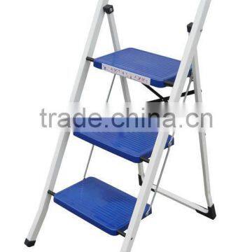 3 steps folding step ladder with safety rail